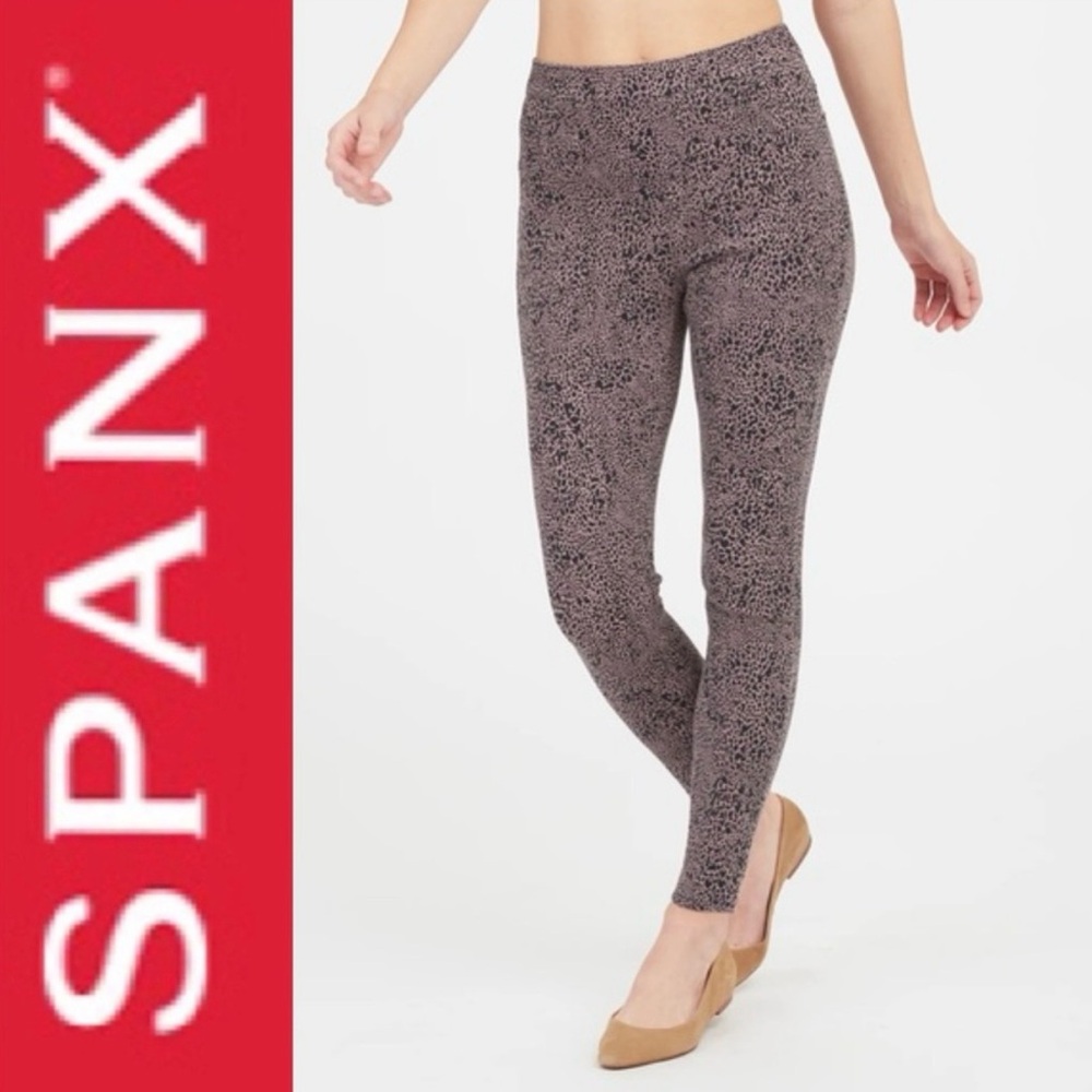 SPANX Jean-ish Ankle Pant Legging Desert Dot Animal Print Jeans Large